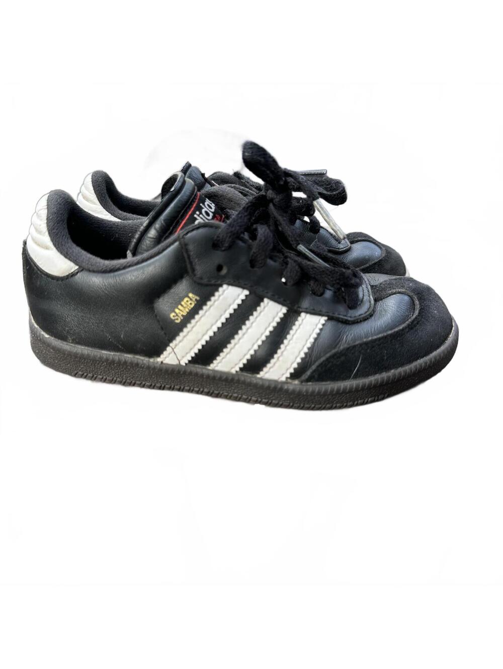 Adidas Youth Samba Classic Black Leather Shoes Sneakers 036516 Size 12